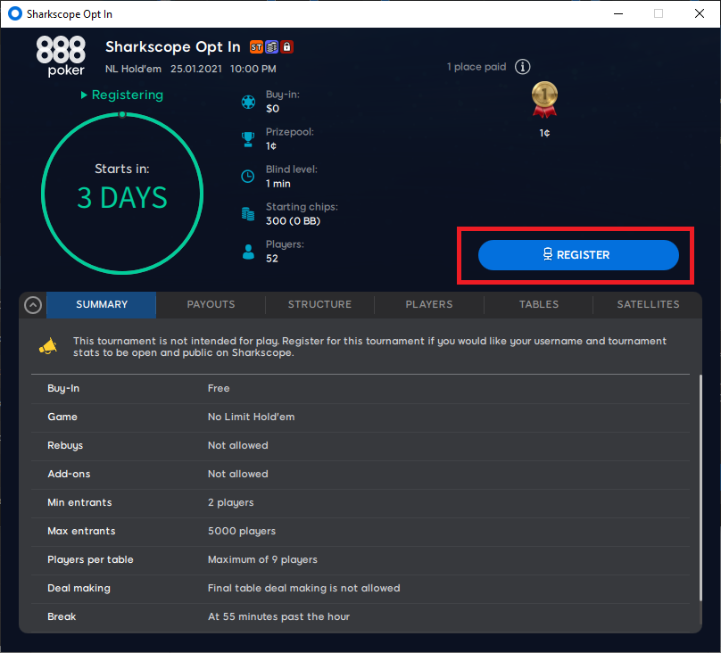 opt-in to 888Poker