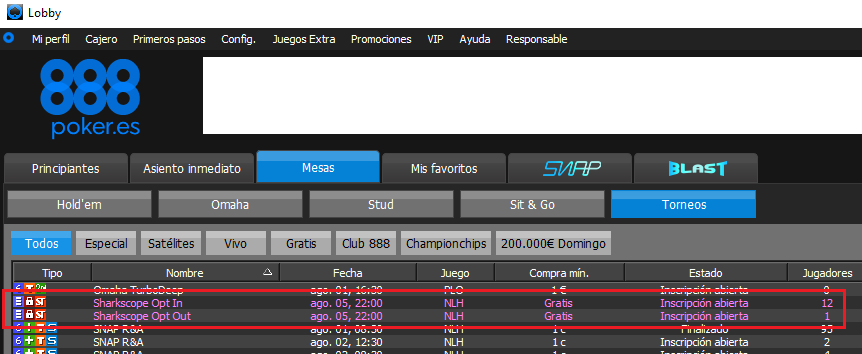 opt-in to 888Poker.es